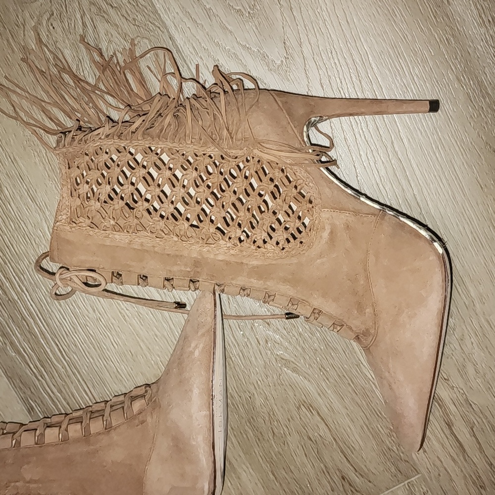 ALEXANDRE BIRMAN TA NWT PYTHON BOTTOM REAL SUEDE FRINGE BOOTIES BADAZZ SIZE EU39